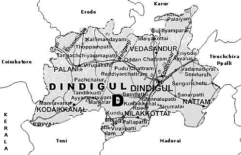 Map of Dindigul
