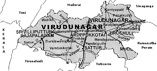 Map of Virudunagar